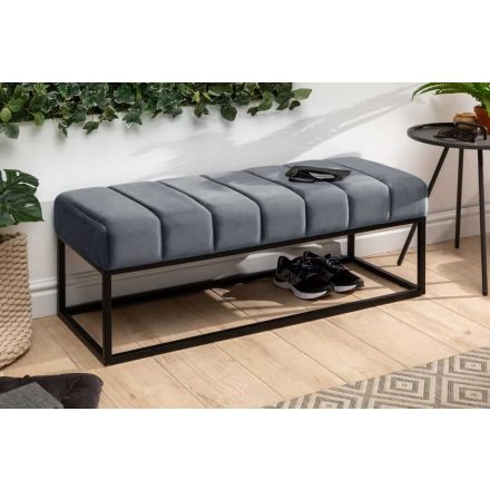 Stílusos ülőpad Halle 108 cm bársony - ezüstszürke