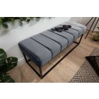 Stílusos ülőpad Halle 108 cm bársony - ezüstszürke