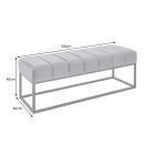 Stílusos ülőpad Halle 108 cm bársony - ezüstszürke