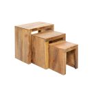Oldalsó asztal szett Timber mangófa natúr - 3 db 
