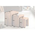 Oldalsó asztal szett Timber mangófa natúr - 3 db 