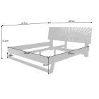 Luxus franciaágy Shayla 180 x 200 cm fekete mangófa