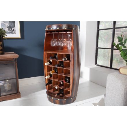 Borospalacktartó vitrin Winebar 97 cm barna fenyő 