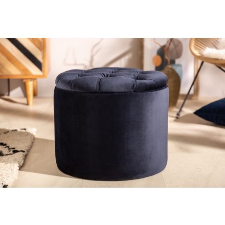 Design puff Rococo 50 cm sötétkék