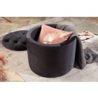 Design puff Rococo 50 cm fekete