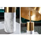 Design asztali lámpa Aamira 52 cm fehér márvány-arany 