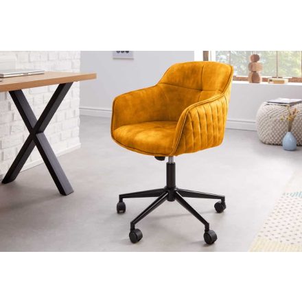 Design irodai szék Natasha mustársárga bársony