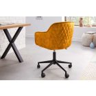 Design irodai szék Natasha mustársárga bársony