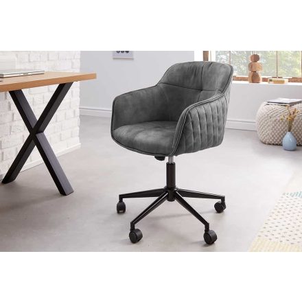 Design irodai szék Natasha sötétszürke bársony 