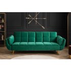  Nyitható kanapé Bailey 213 cm smaragdzöld bársony