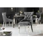 Design szék Queen Levia fej bársony szürke