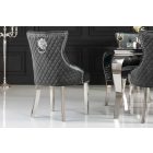 Design szék Queen Levia fej bársony szürke