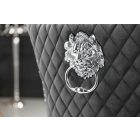 Design szék Queen Levia fej bársony szürke