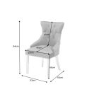 Design szék Queen Levia fej bársony szürke