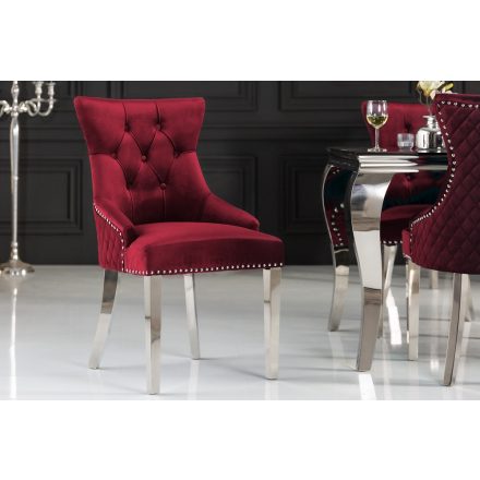 Design szék Queen Levia fej bársony piros