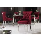 Design szék Queen Levia fej bársony piros