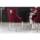 Design szék Queen Levia fej bársony piros