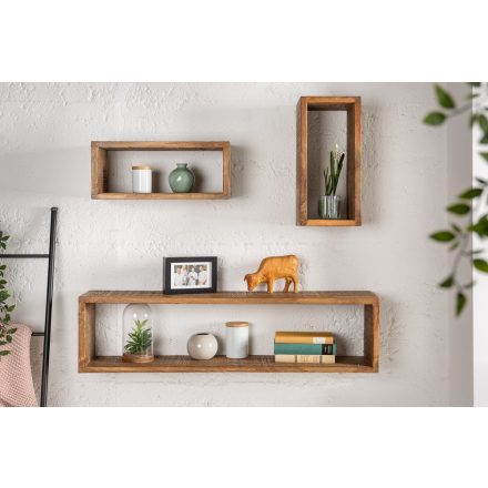 3 fali polc készlet Miley barna / mangó