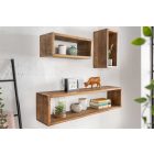 3 fali polc készlet Miley barna / mangó