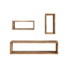 3 fali polc készlet Miley barna / mangó