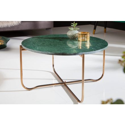 Design dohányzóasztal Tristen 62 cm márvány zöld 