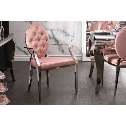 Design szék háttámlákkal Rococo II rózsaszín