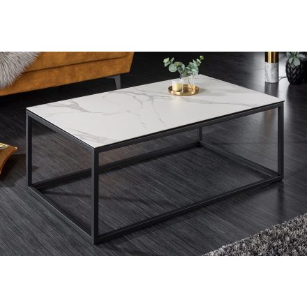 Kerámia dohányzóasztal Sloane 100 cm fehér márvány