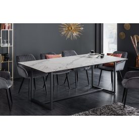 Kerámia étkezőasztal Sloane 200 cm fehér márvány
