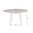 Design kerek étkezőasztal Elegant 80 cm Sheesham