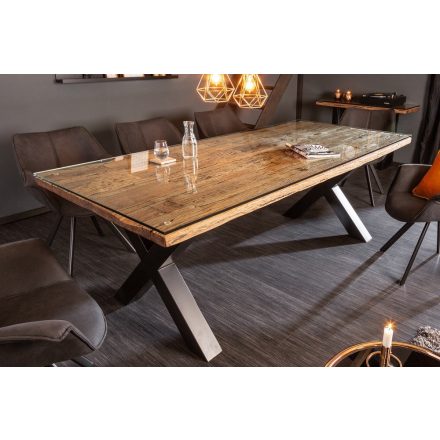 Design étkezőasztal Shark X 220 cm természetes teak