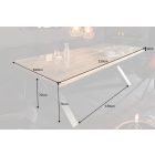 Design étkezőasztal Shark X 220 cm természetes teakfa