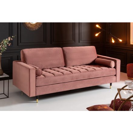 Design ülőgarnitúra Adan 225 cm rózsaszín bársony