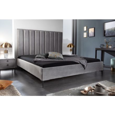 Design ágy Gallia 160 x 200 cm ezüstszürke bársony
