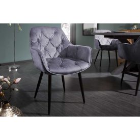 Design szék Garold szürke bársony 