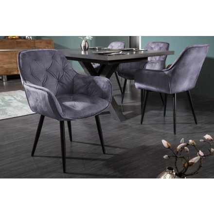 Design szék Garold szürke bársony 
