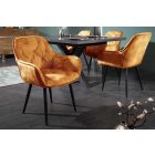 Design szék Garold mustársárga bársony 