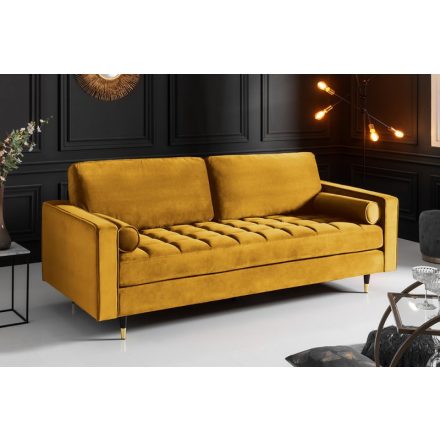 Design ülőgarnitúra Adan 225 cm mustársárga bársony