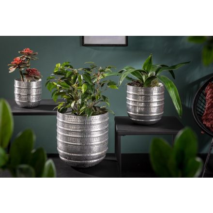 Design virágcserép szett Malia ezüst 3 részes