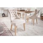 Design szék Queen len bézs 