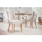 Design szék Queen len bézs 