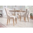 Design szék Queen len bézs 