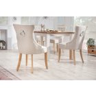 Design szék Queen len bézs 