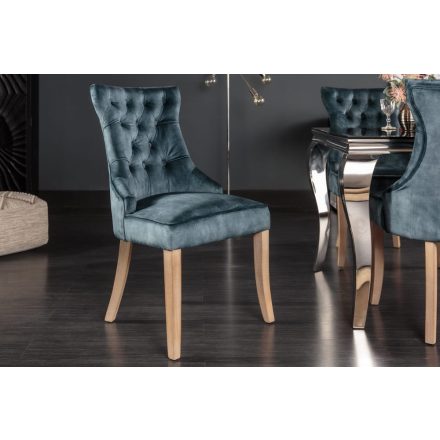 Design szék Queen bársony petrol zöld