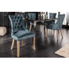 Design szék Queen bársony petrol zöld