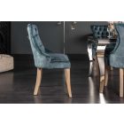 Design szék Queen bársony petrol zöld