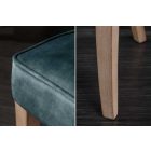 Design szék Queen bársony petrol zöld