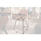 Stílusos étkezőszék Francesca világosbarna