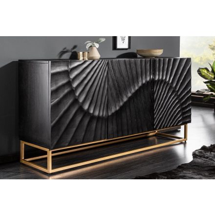 Design komód Shayla 140 cm fekete mangó 