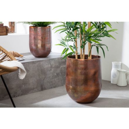 Design nagy virágedény szett Gaiana réz 