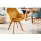 Design forgószék Gaura mustársárga bársony 